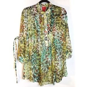 Wild Animal Print Over Blouse Tunic women’s size M